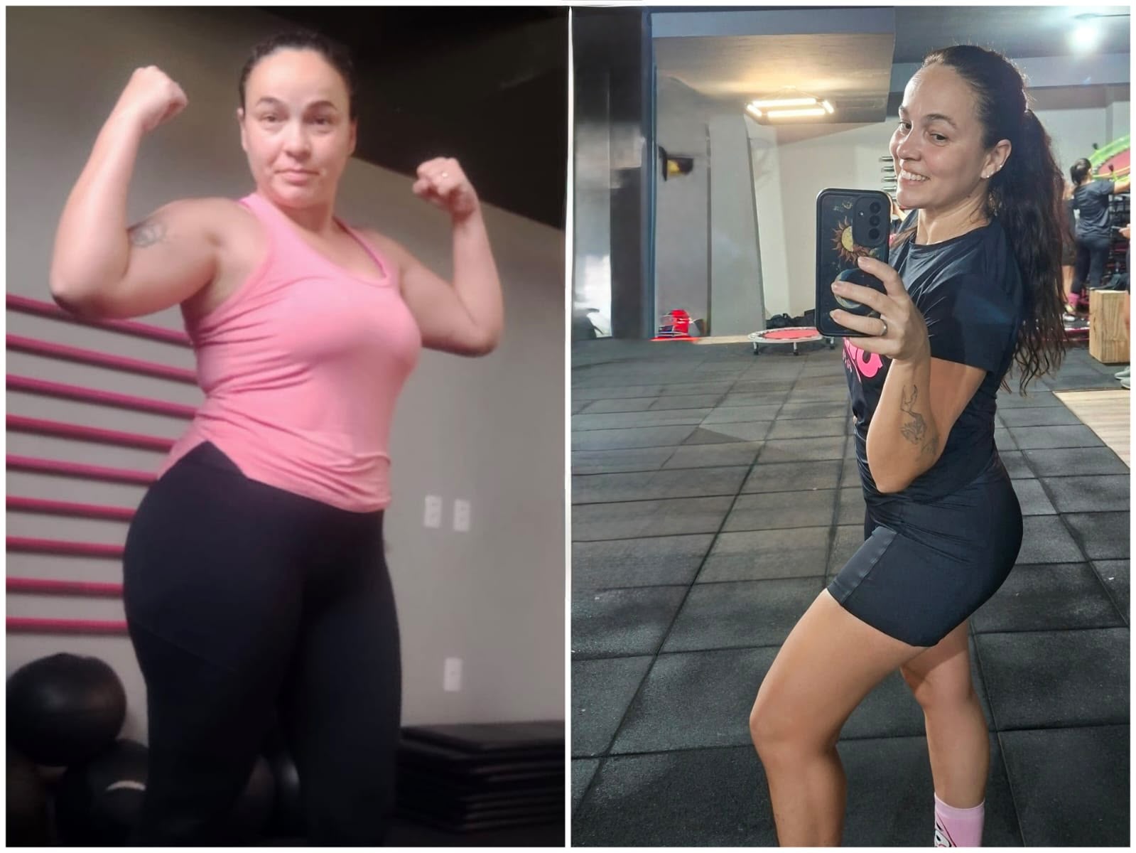 Fotos de diferentes fases de uma aluna da StrongGirl — caso 2