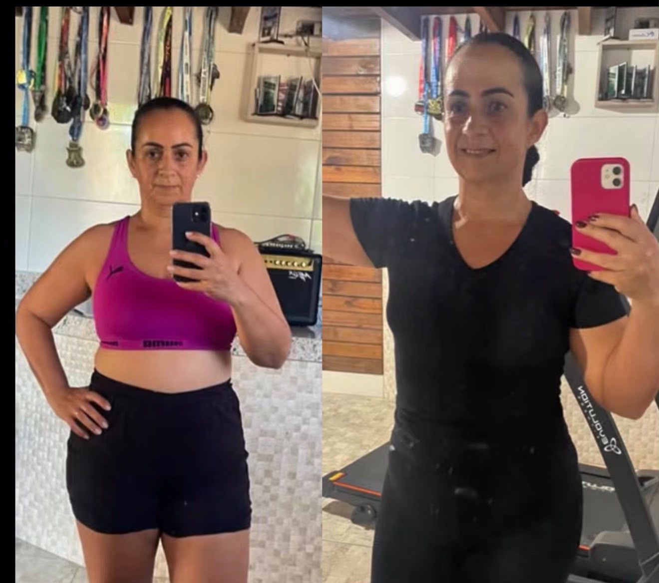 Fotos de diferentes fases de uma aluna da StrongGirl — caso 5